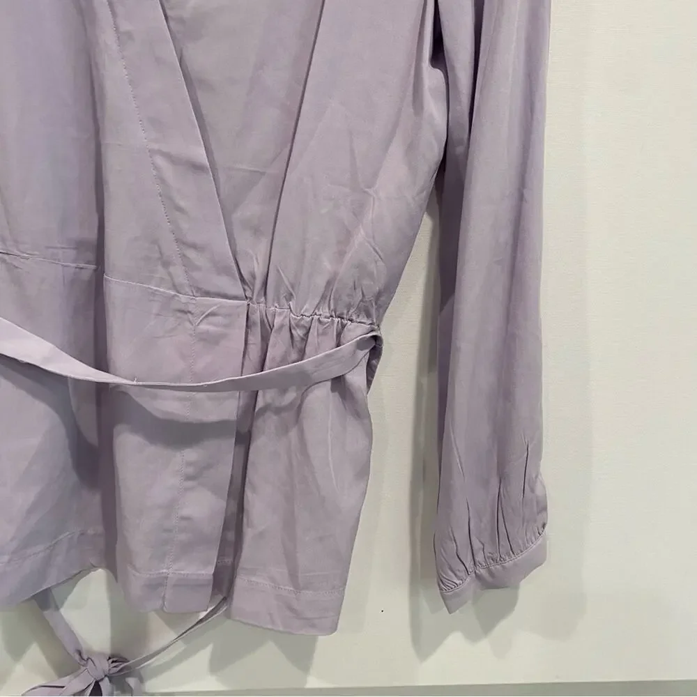 NEW J. Crew Mercantile Lavender Wrap Top Blouse 8 - Picture 3 of 6